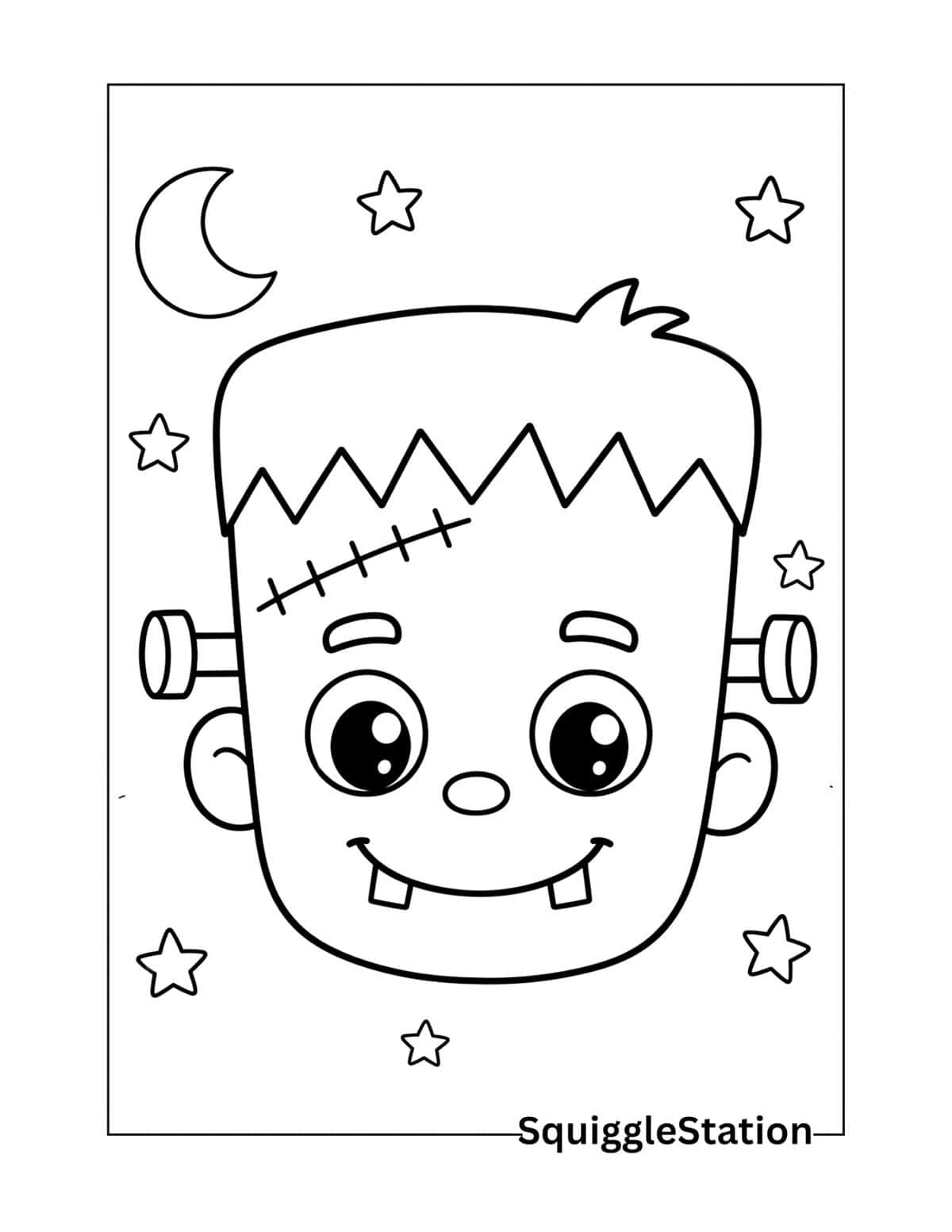Cute Frankenstein Coloring Pages (Free Easy Halloween Printable PDFs ...