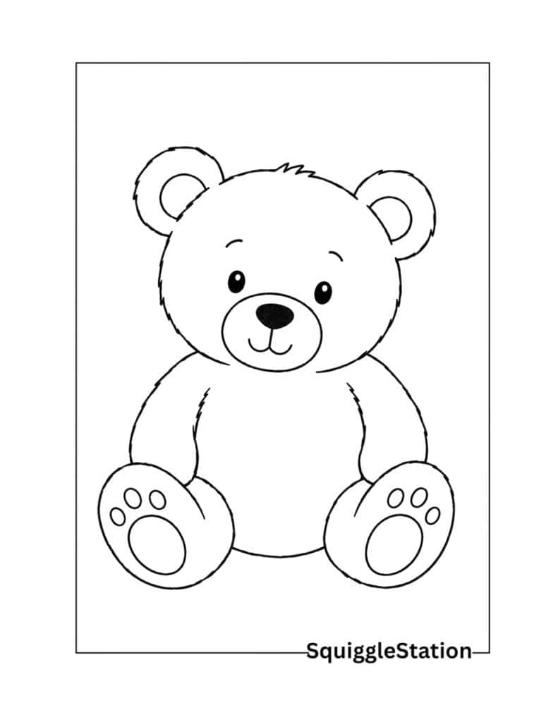 Cute Bear Coloring Pages (Free Woodland Printables) 5 Cute teddy bear coloring page for kids