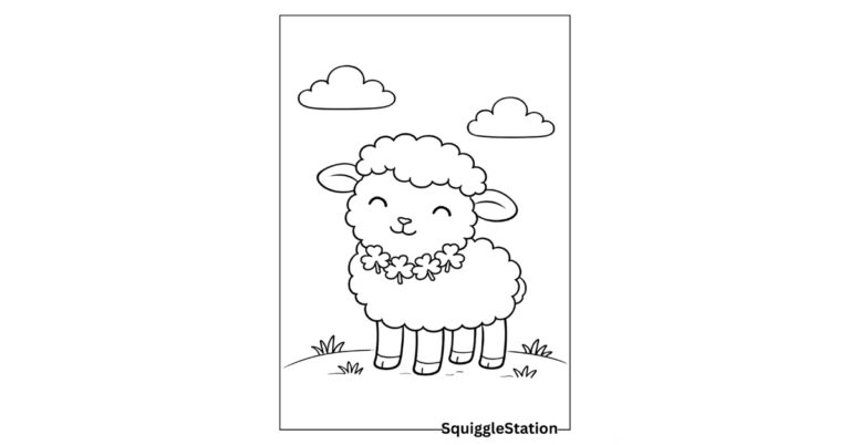 St Patrick’s Day farm animals coloring pages, free printable cow, pig, sheep, and chicken coloring sheets for kids