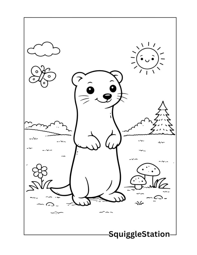 Cute Woodland Animals Coloring Pages (Free Printables) 16 cute weasel coloring pages woodland animals printable for kids easy coloring sheets