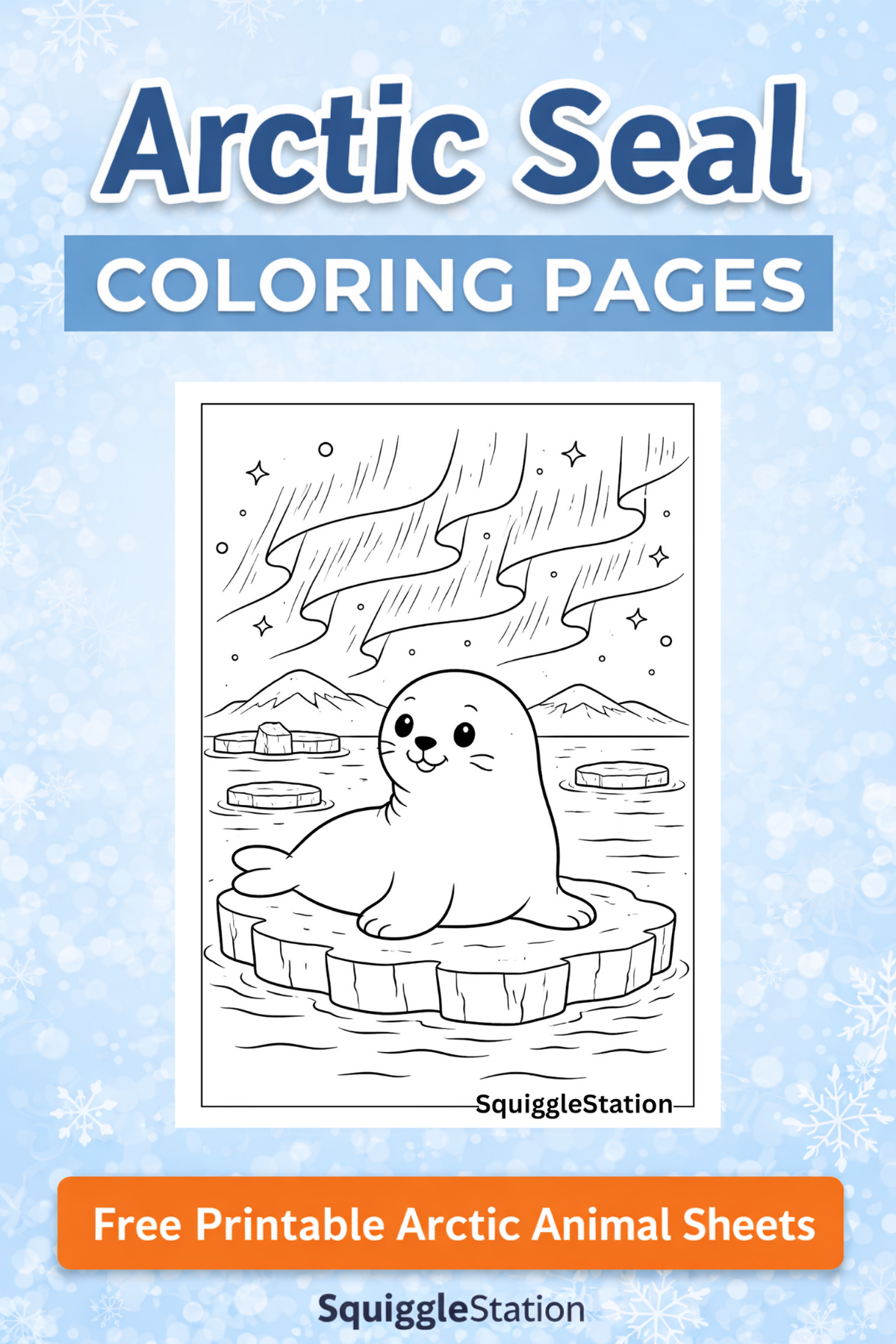 arctic seal coloring pages free printable for kids