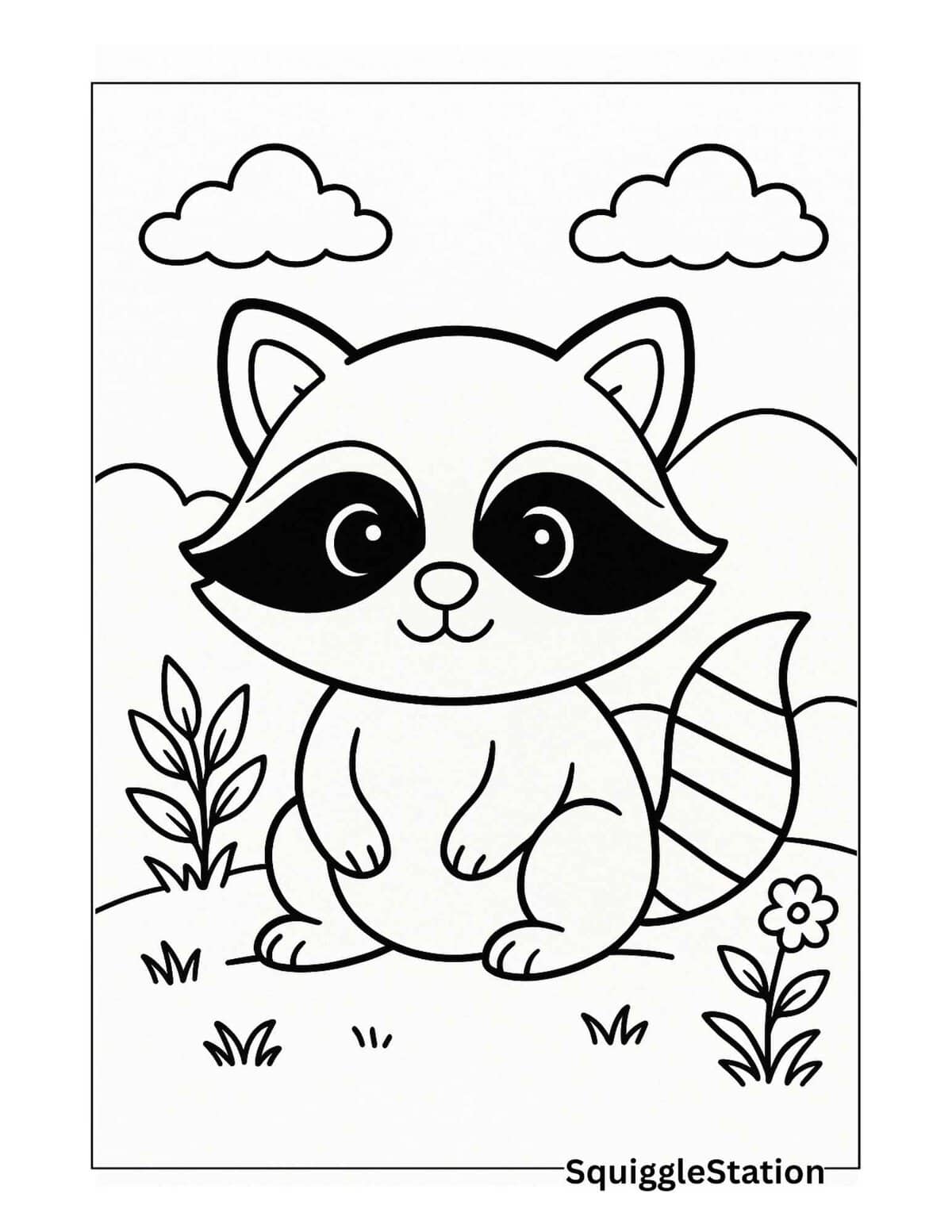 Cute Raccoon Color Pages Cute Raccoon Coloring Pages (Free Woodland Printable Sheets ...