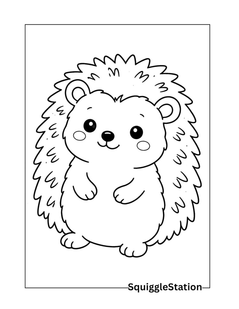 Cute Hedgehog Coloring Pages (Free Printable PDFs) 7 simple hedgehog outline coloring page