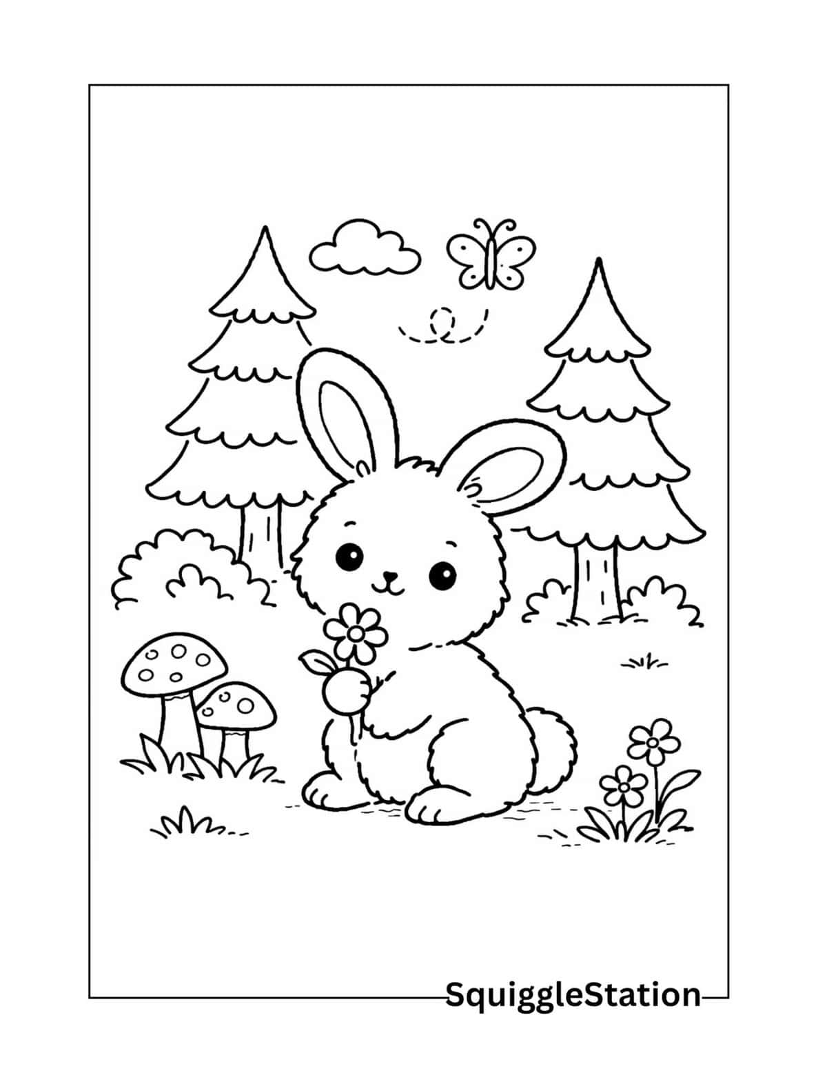 Cute Rabbit Coloring Pages (Free Printable PDFs) - Squigglestation.com
