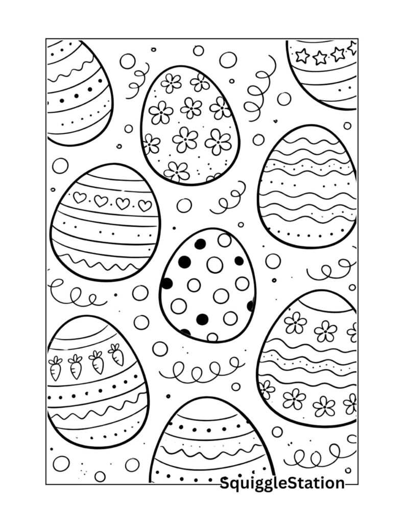 Simple Easter egg coloring page for kids to print and color
