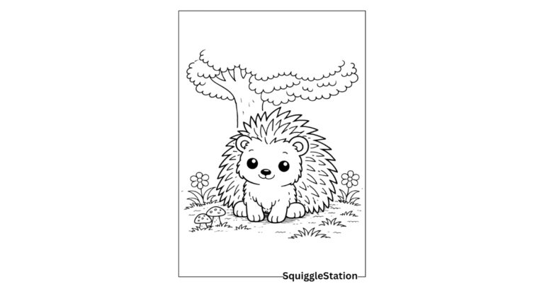 Cute porcupine coloring pages free printable for kids