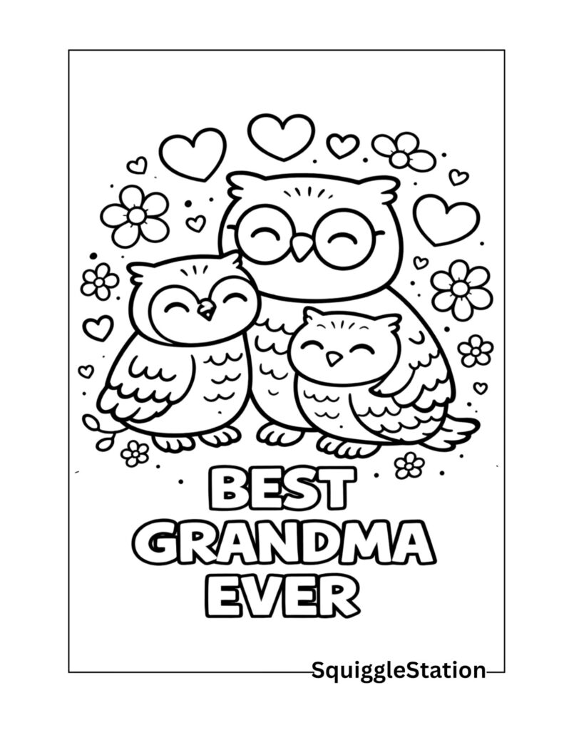 Mother’s Day Coloring Pages for Grandma (Free Printable) 3 Best Grandma Ever coloring page printable