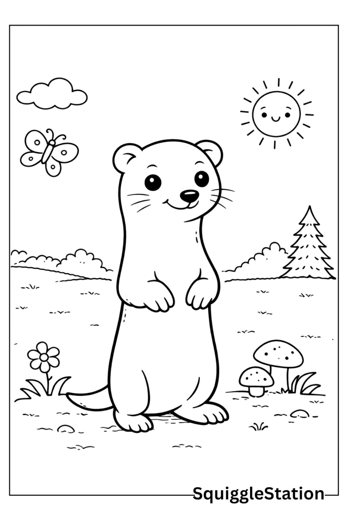 Cute Weasel Coloring Pages (Free Printable PDFs) 1 weasel coloring pages free printable cute woodland animal coloring sheets for kids