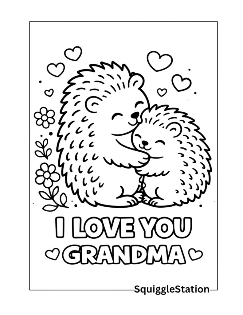 Mother’s Day Coloring Pages for Grandma (Free Printable) 4 Grandma and grandchild Mothers Day coloring page