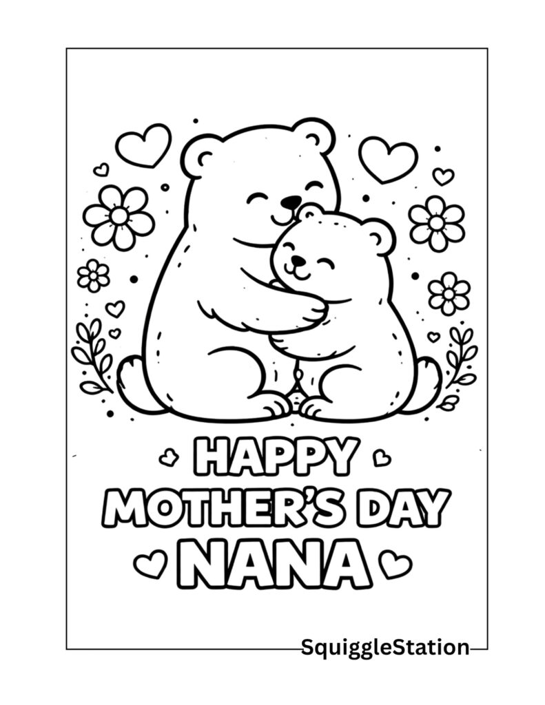 Mother’s Day Coloring Pages for Grandma (Free Printable) 2 Happy Mothers Day Nana coloring page printable