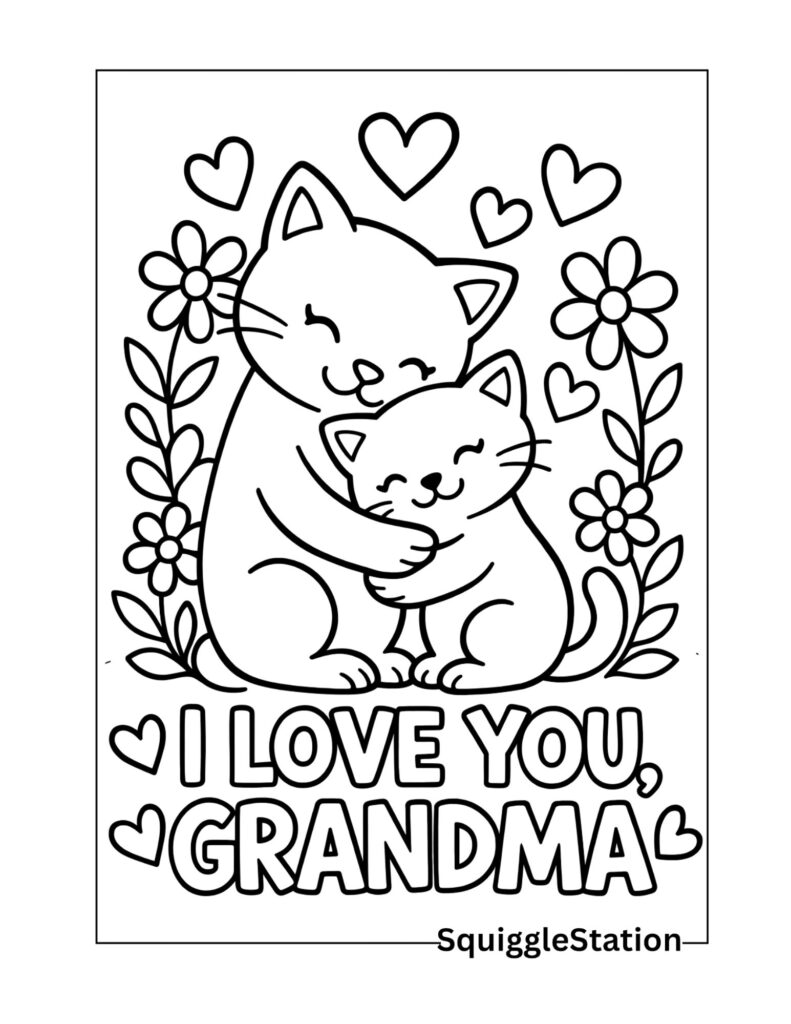 Mother’s Day Coloring Pages for Grandma (Free Printable) 6 I Love You Grandma coloring page printable