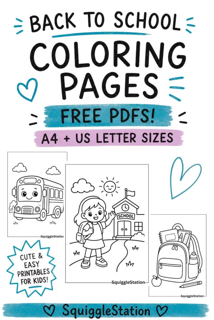 Back to School Coloring Pages (Free Printable PDFs for Kids) 9 Free printable back to school coloring pages featuring cute school buses, backpacks, classrooms, school supplies, and first day of school PDFs for kids