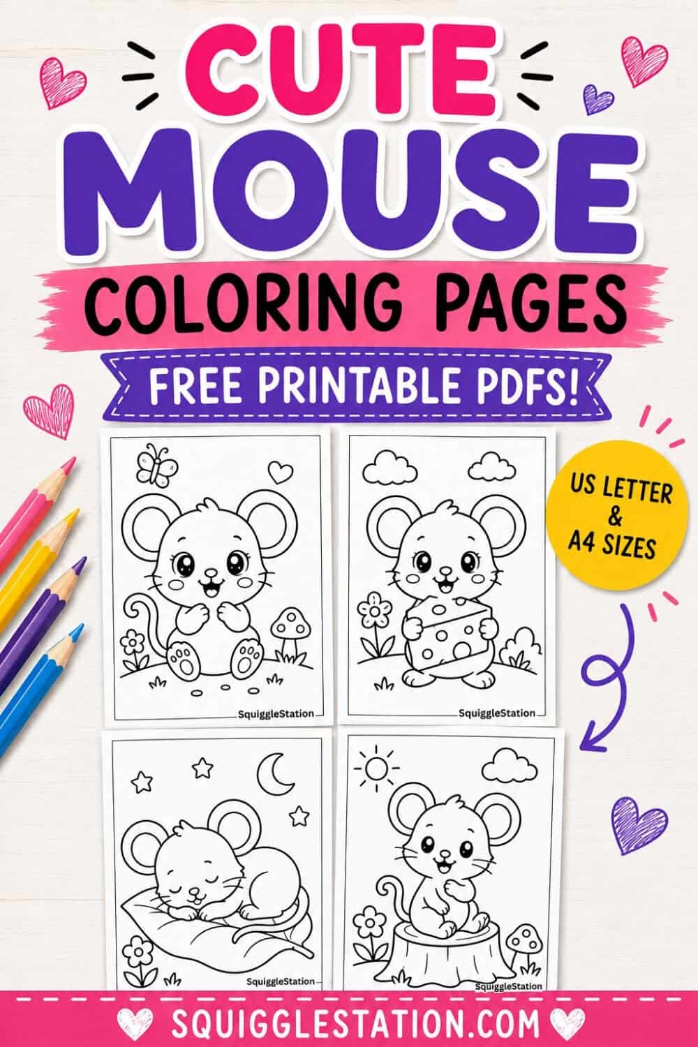 Cute Mouse Coloring Pages (Free Printable PDF Sheets For Kids ...