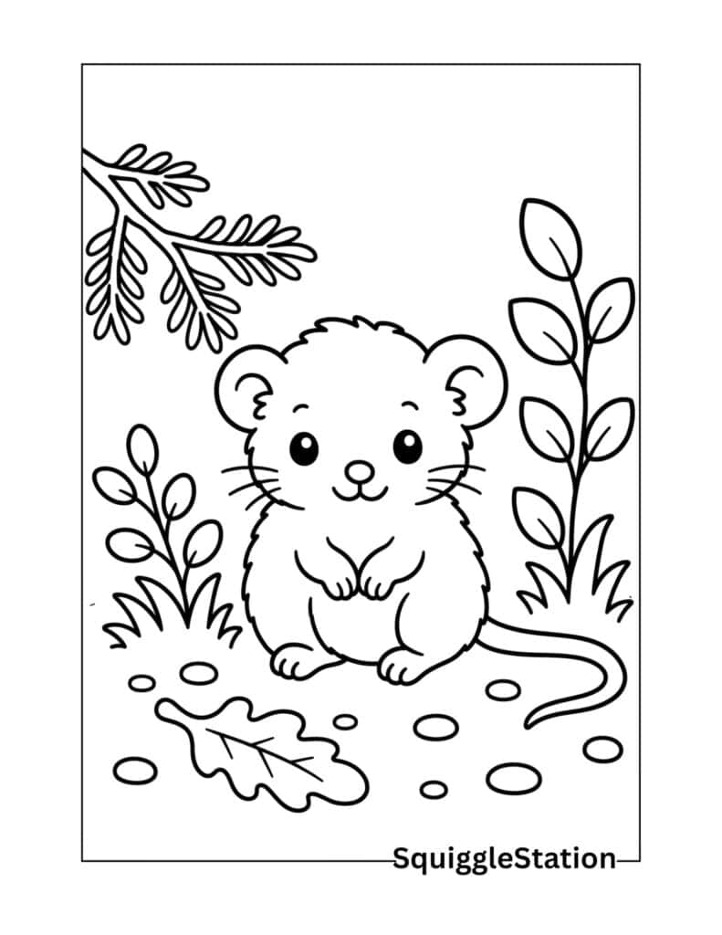Cute Shrew Coloring Pages (Free Printable PDFs for Kids) 4 Cute kawaii shrew coloring page printable.