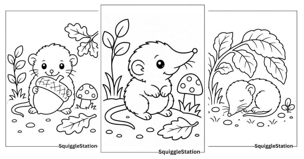 Cute Woodland Animals Coloring Pages (Free Printables) 15 shrews article image preview